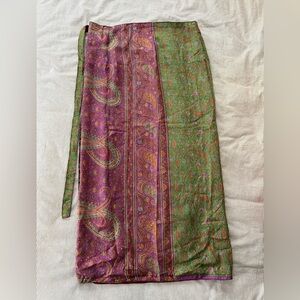 Reversible Paisley Wrap Skirt